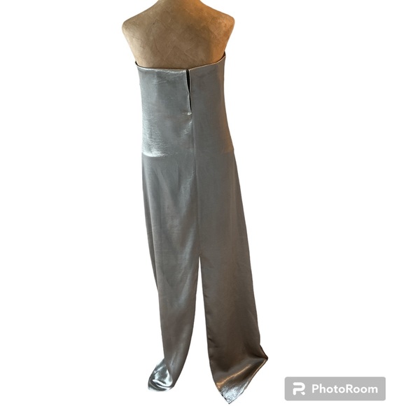 Anthropologie Sachin & Babi Stella Strapless Hammered Back-Slit Gown Mos… - Picture 4 of 16